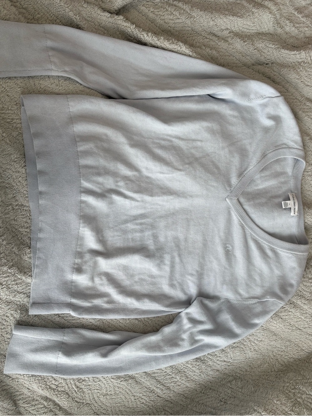 Calvin Klein Jeans Pale Blue V-Neck Sweater